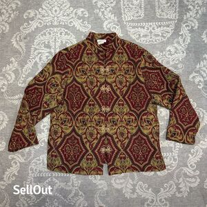 DB Sport Women's XL Velvet Blazer Multicolor Damask Formal Jacket